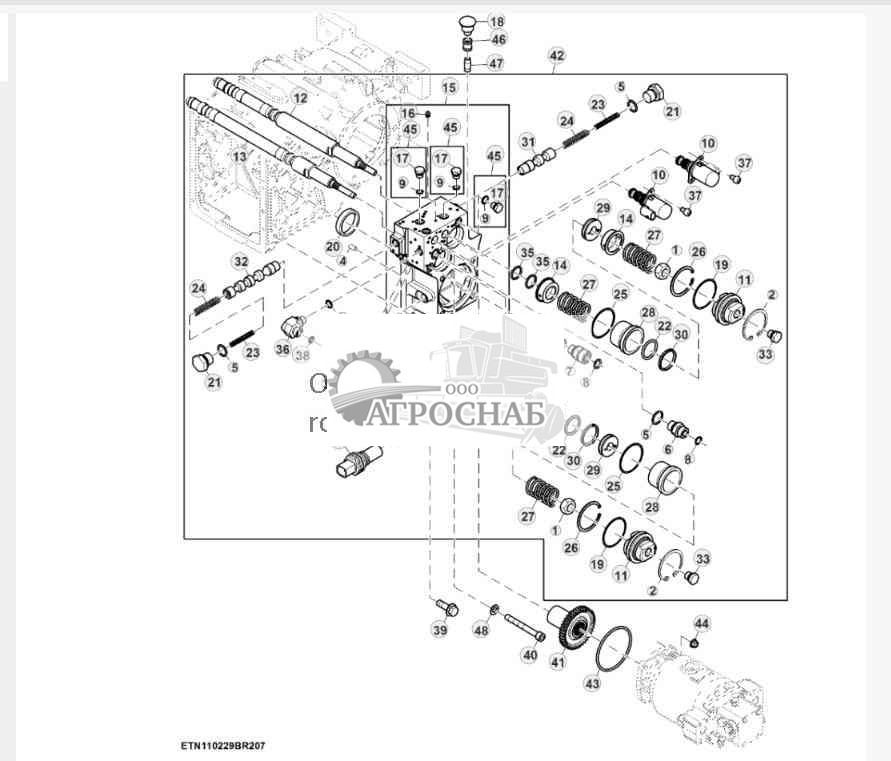Узел блока клапанов трансмиссии, 25 kmh 